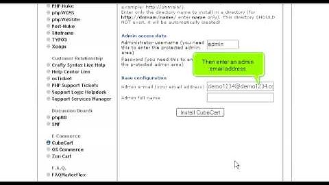 How to install CubeCart from Fantastico