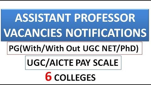 Assistant Professor Vacancies Notifications in 6 Colleges with/with out UGC NET/PhD | No Fee/Exam