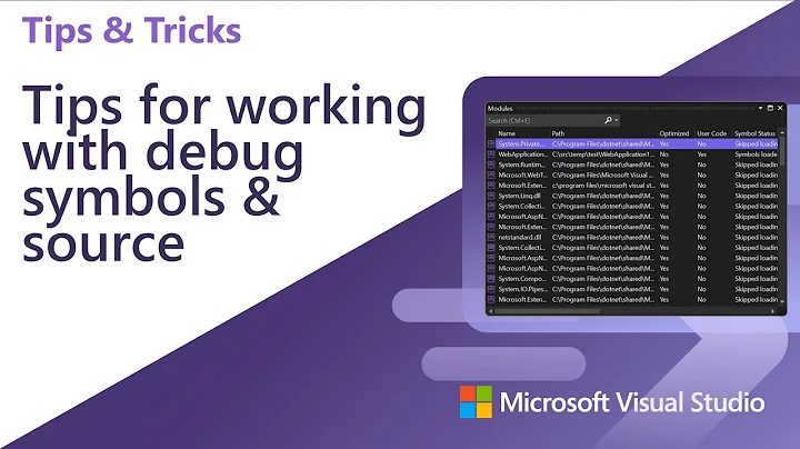 Tips for working with debug symbols for .NET and C++ in Visual Studio 2022