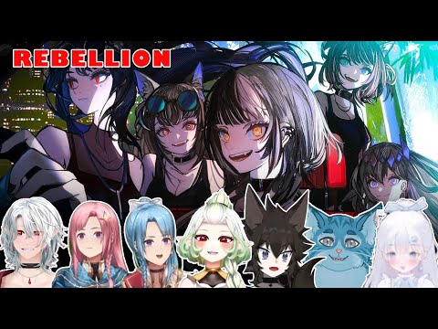 Vtubers Reaction Mashup - Rebellion 【Hololive - English - Advent】 