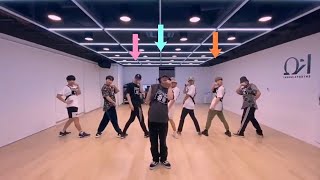 '검은 고양이 네로 (The Black Cat Nero)' ATEEZ Dance Practice Mirrored 3 Members Version Guide Arrows Trio