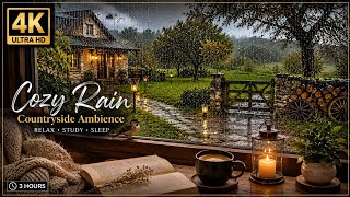 Cozy Winter Rain in the Countryside ☕🌧️ | 4K Rainy Window Ambience | NOVO WINTER VIEW