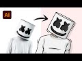 Adobe Illustrator Tutorial: Draw Marshmello Step by Step (HD)