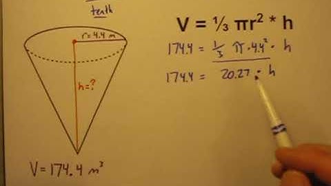 Calculate the Height of a Cone Given Its Volume and Radius
