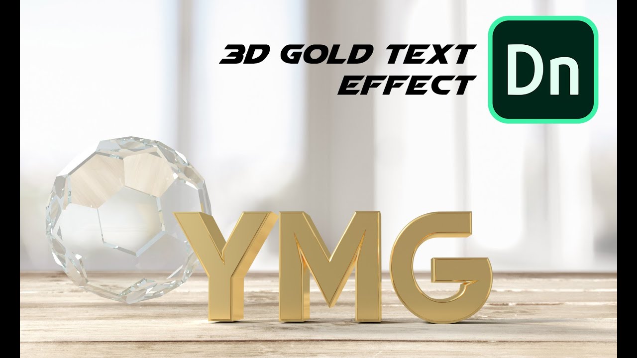 3D Gold Text Effect in ADOBE DIMENSION