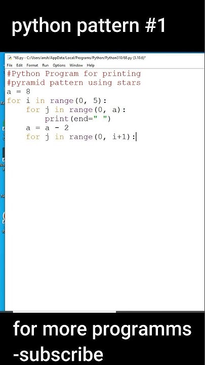 python pattern printing 01 - YouTube