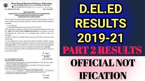 D.EL.ED 2019-21 PART 2 RESULTS PUBLISHED OFFICIAL NOTIFICATION.@Parikshitstudy