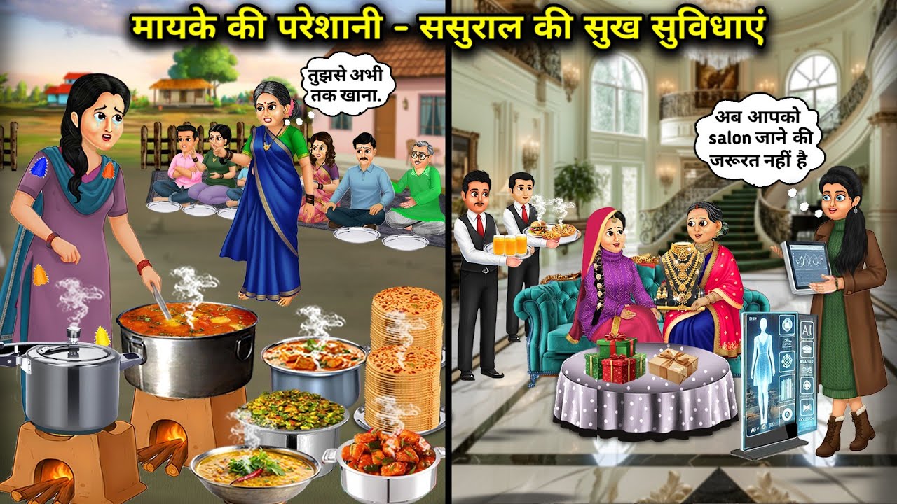 मायके की परेशानी vs ससुराल की सुख सुविधाएं || Cartoon Videos || Problems at the parental home vs Com