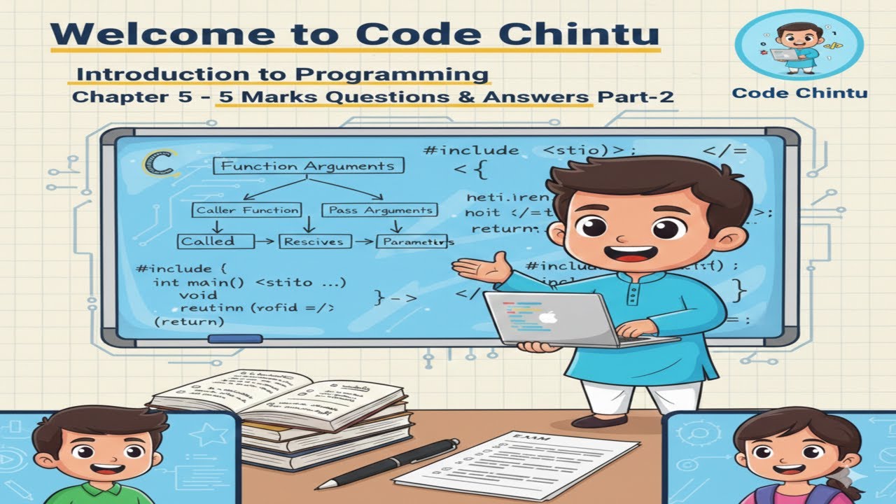 JNTUK R23 | C Programming UNIT-5 Part-2 | Parameter Passing, Pointers & Arrays | 5 Marks Q&A |Telugu
