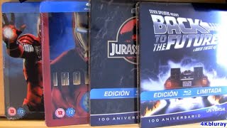 4 Blu Ray Steelbooks • Iron Man, Jurassic Park & Back To The