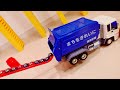 マーブルランレースASMR×ゴミ収集車 HABAのスロープ Marble run rolling ball, HABA Wave Slope &Garbage Truck #shorts
