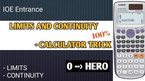 LIMIT AND CONTINUITY-CALCULATOR TRICK