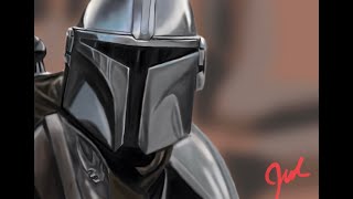 How To Draw The Mandalorian- MANDO TIMELAPSE Procreate screenshot 5