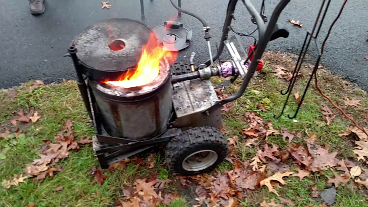 Waste oil burner and kiln firing YouTube