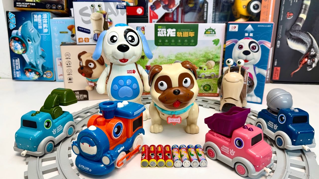 Unboxing Electric Dinosaur Train Ride, Electric Pug, Electric Dancing Dog, Electric Snail