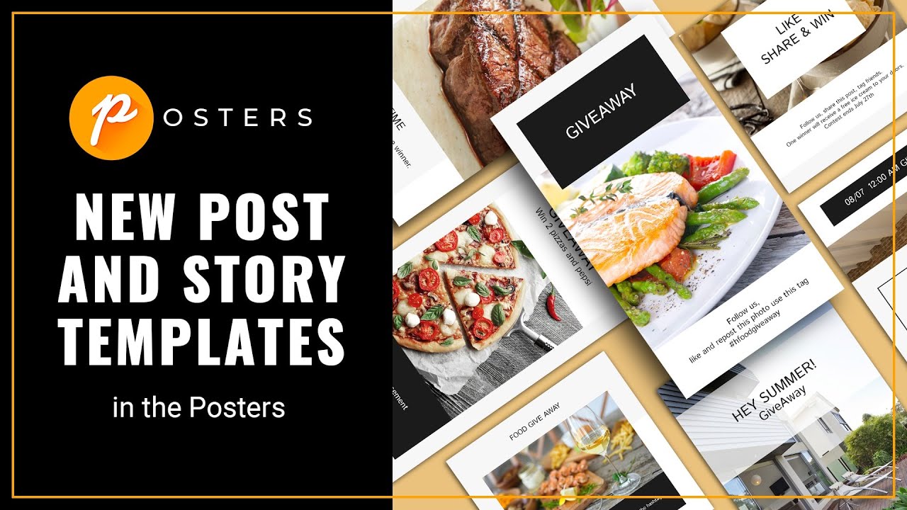 New Templates for Instagram Giveaway in Poster app | Post and Story Design | Social Media templates
