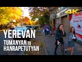 Walking Tour, Tumanyan to Hanrapetutyan Street, Yerevan Armenia. 4K 60fps