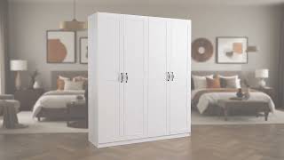 Drehtürenschrank Cottage - Alpinweiß - Breite 181 Cm - Ohne Spiegeltür-En