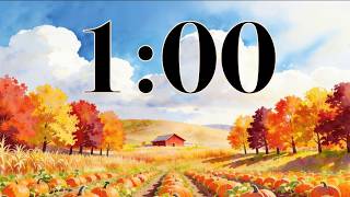 1 Minute Timer 🎃 October Pumpkin Patch | Peaceful Guitar & Piano Music for Fall Focus & Study