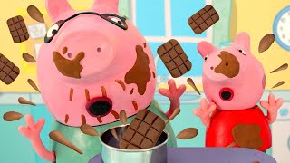 Peppa Pig  Channel | Peppa Pig Toys: Making a Chocolate Birthday Cake with Peppa Pig