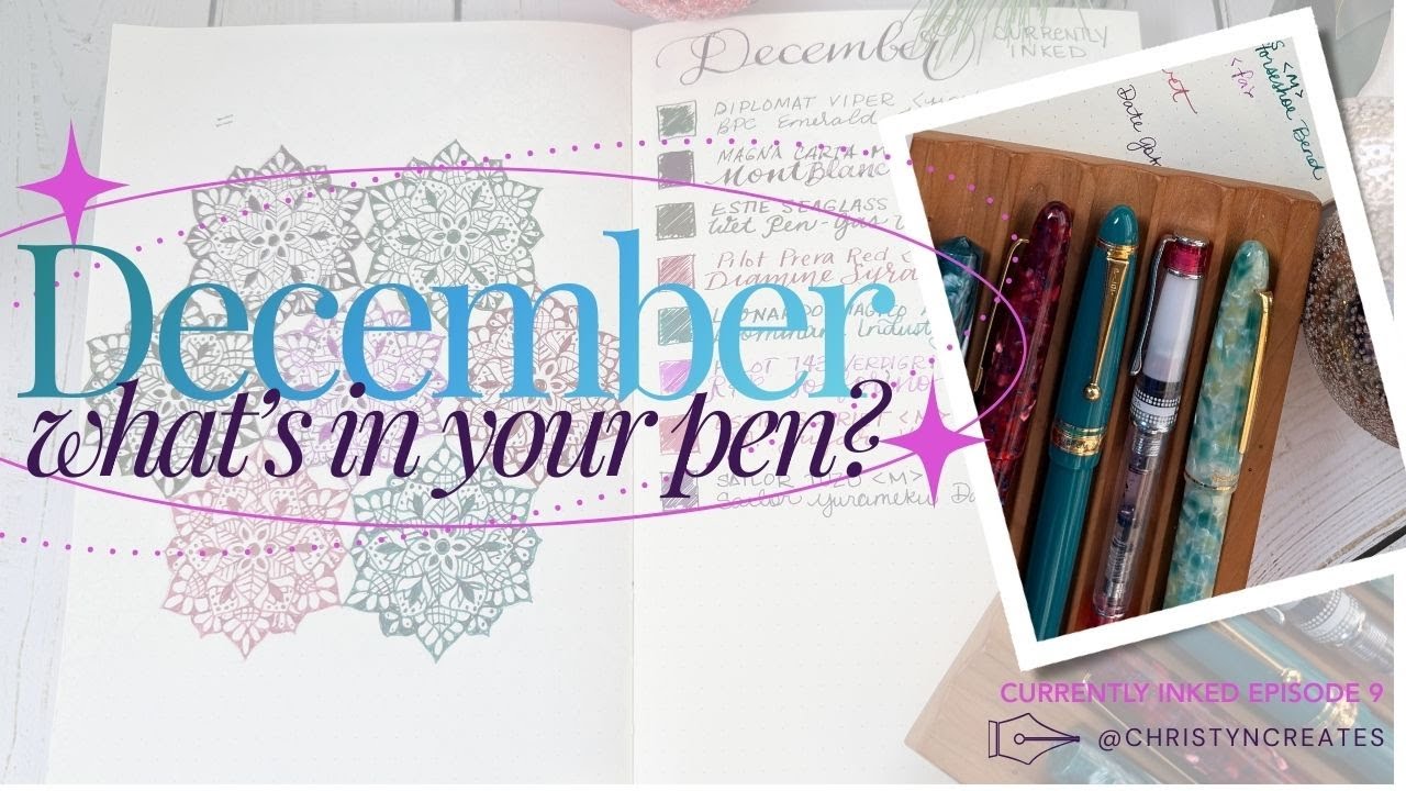 Текущая работа: декабрь 2025 года | Праздничные перьевые ручки и рисунки мандал со снежинками