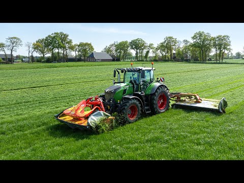 First Cut of Grass | Fendt 728 Vario with Kuhn triplemowers | Visch BV