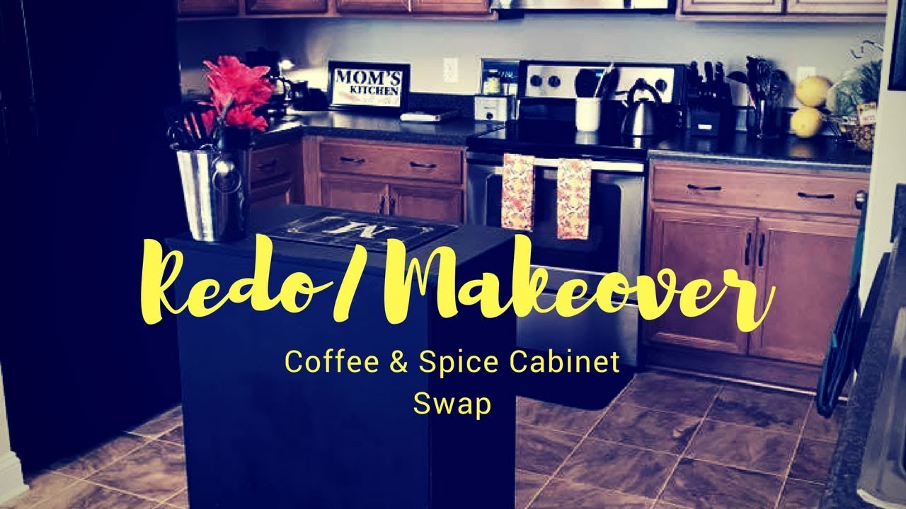 Coffee Station-Spice Cabinet Swap || October 25, 2017 - YouTube