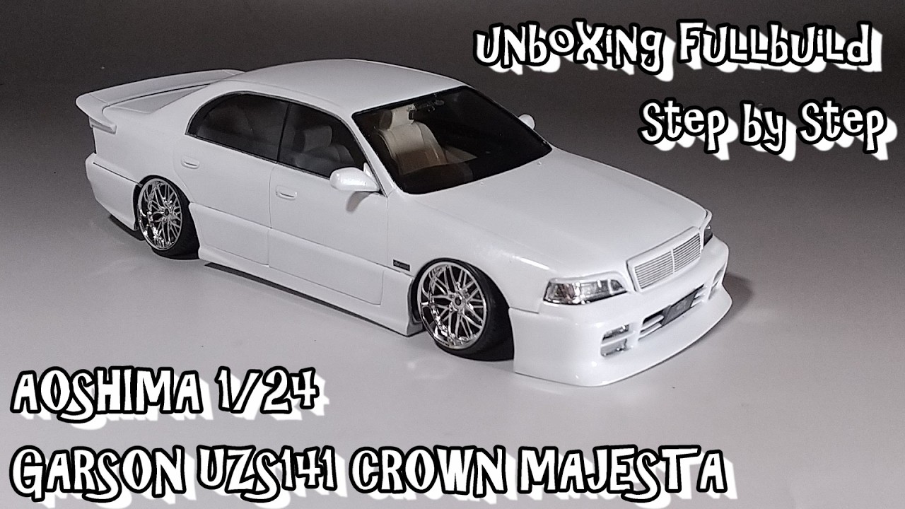 unboxing fullbuild AOSHIMA 1/24 GALSON UZS141 CROWN MAJESTA Scale