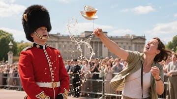 Royal Guard Remains Composed After Tourist Throws Hot Tea — Crowd Left Speechless" |