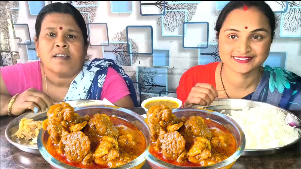 New eating rice with🔥fatty mutton curry dal fry aalu bharta delicious Bengali food eating show