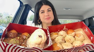 FRIED DOUGH WITH CHOCOLATE & BUENO (LOUKOUMADES) | CAR MUKBANG | ASMR | EATING SOUNDS