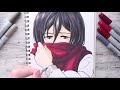 Speed drawing MIKASA L'ATTAQUE DES TITANS/ Dessin manga/ Copic ciao