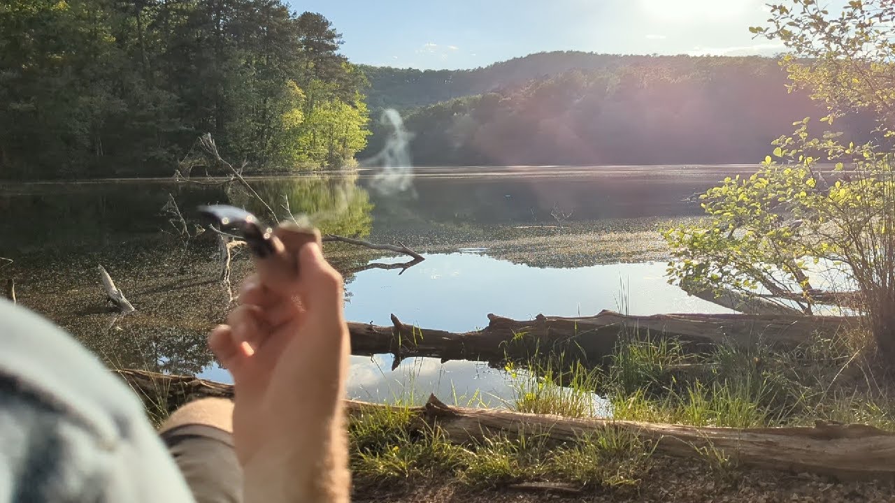 Smoking apartment-grown tobacco in my hand carved pipe