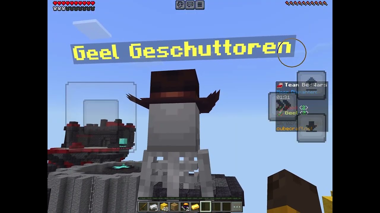De eerste  keer dat ik bedwars in Minecraft speel 🏆