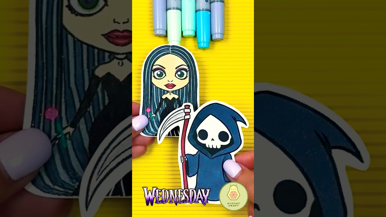 Morticia Addams Haunted The Grim Reaper 🎃 Wednesday Halloween DIY Papercraft 