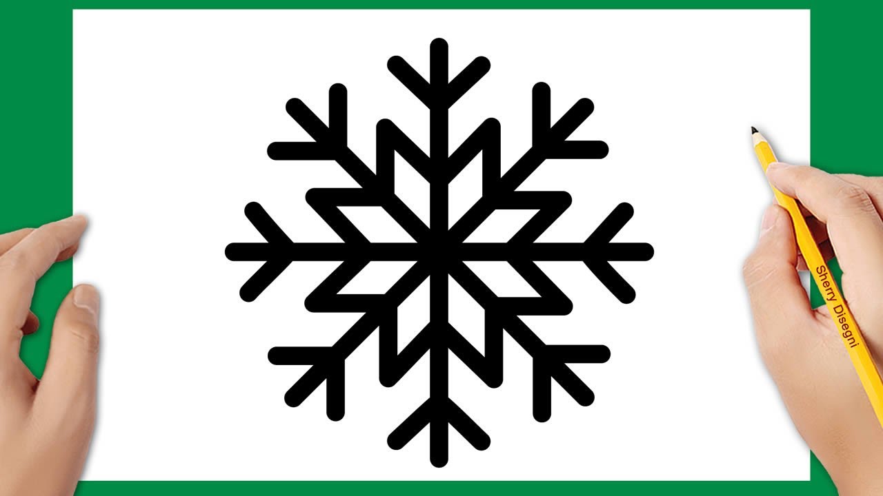 Come disegnare un fiocco di neve facile | Disegno di Natale