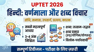  यूपीटेट 2026 हिन्दी व्याकरण: वर्णमाला और शब्द विचार सम्पूर्ण क्लास | 3-4 अंक पक्के