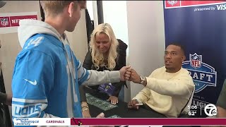 Fans meet Detroit Lions players during event on day 2 of NFL Draft