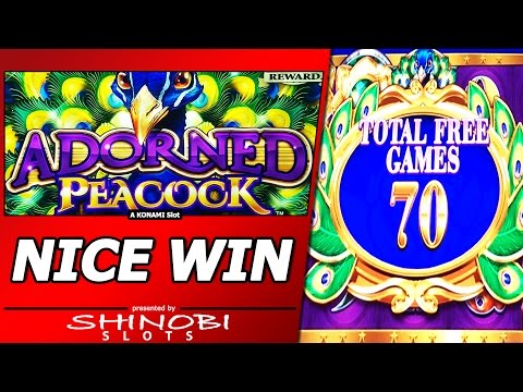 Adorned Peacock Slot Bonus - 70 Free Games, Free Spins, Nice Win - 동영상