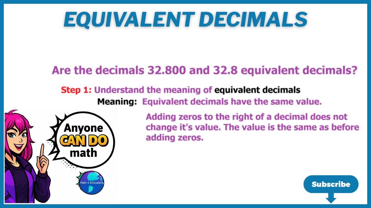 Equivalent Decimals - YouTube