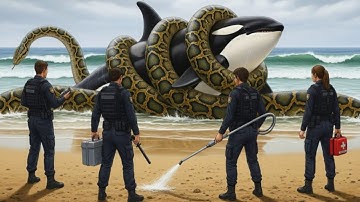 Brave Rescue: Courageous Rescuers Risk Everything Facing a Giant Python to Save an Orca in Peril