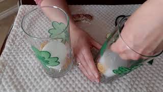 St. Patricks Day DIY - Candle vases and table runner