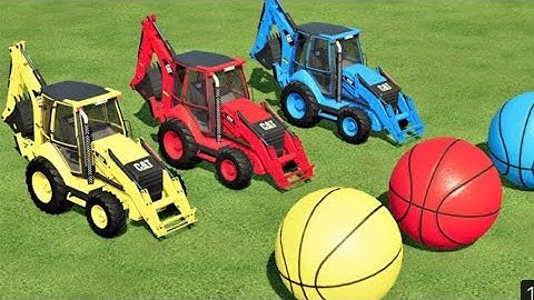 LOAD OF COLORS! GIANT BALLS LOADINGwith CAT BACKHOE LOADERS! FarmingSimulator 22