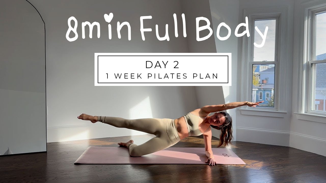 Day 2 // Busy Girl Pilates Plan || 8MIN hourglass full body / verbal ...