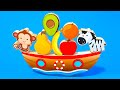Learn fruits and animals with Wooden Toy Ship | Tino Cartoon for Toddlers