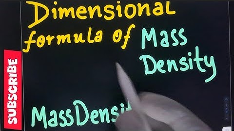 Trick to Find Dimensional Formula of MassDensity #class11 #physics #dimensions