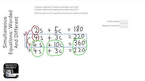 Simultaneous Equations: Worded And Different Cooeficients (Grade 6) - OnMaths GCSE Maths Revision