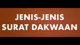 JENIS JENIS SURAT DAKWAAN