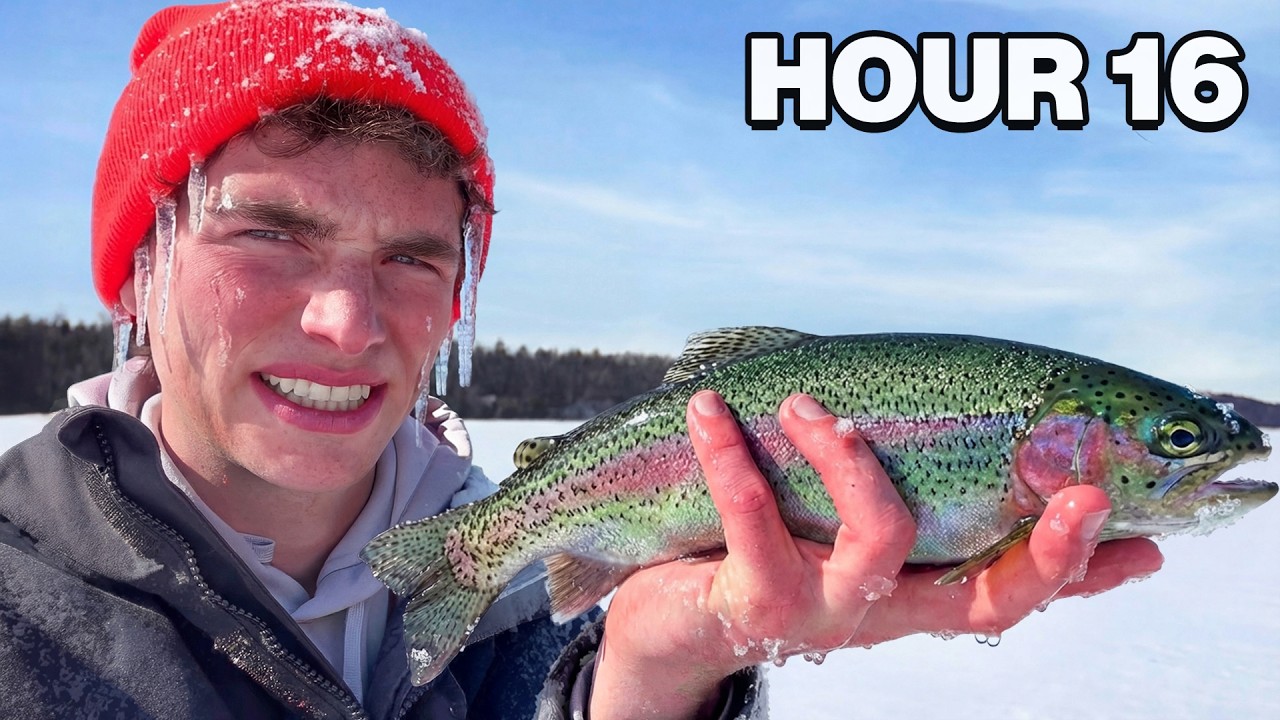 24 Hours Solo Ice Fishing!