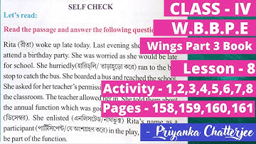 Class 4 // Wings Part - 3 // Page 158,159,160,161 // Activity - 1,2,3,4,5,6,7,8 // Fully Solved
